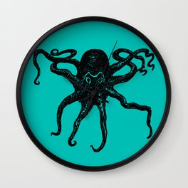 From the Deep Aqua - Octopus by Seasons Kaz Sparks Wall Clock