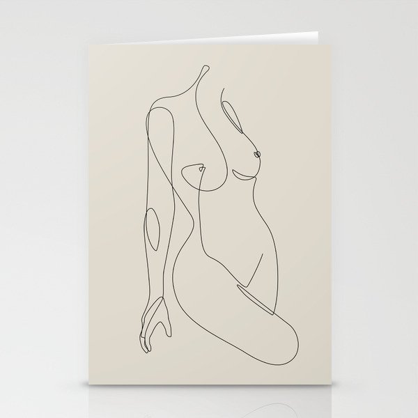 Single Nude - Beige Stationery Cards
