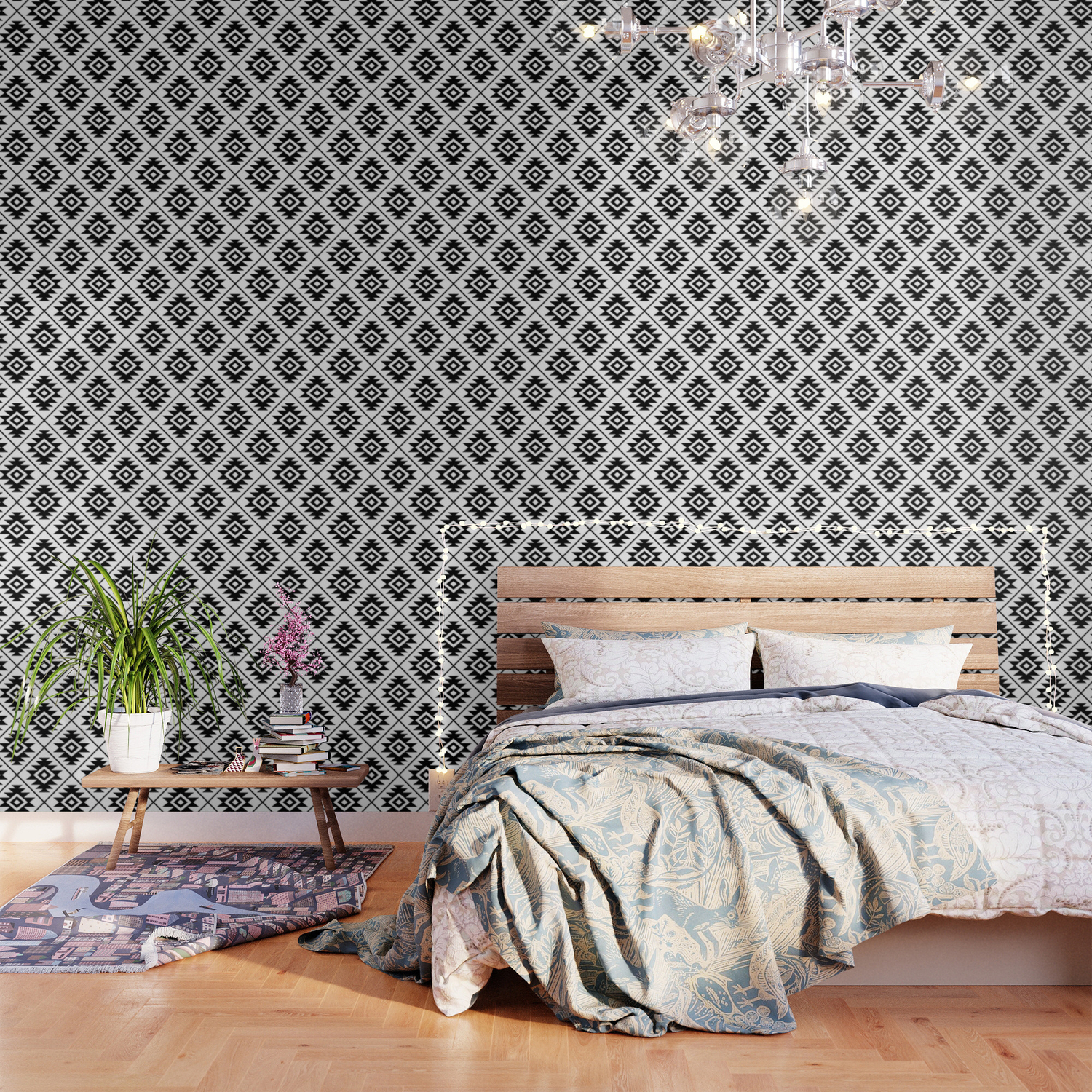 Aztec Symbol Pattern Black On White Wallpaper By Nataliepaskell Society6 3 aztec primitive seamless patterns bookmarks black white marker art great to colour in or use as is. society6