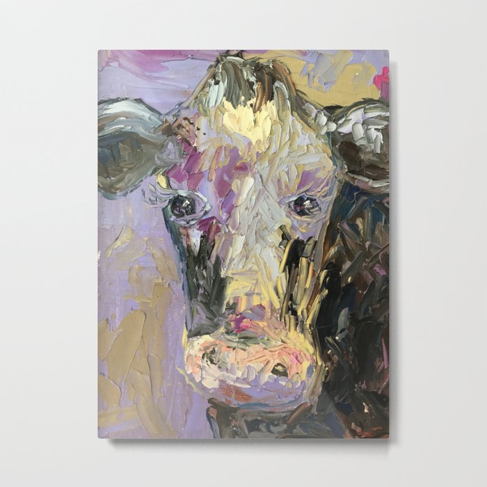 Colorful Cow Metal Print