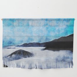 Photo of clouds and montain painting imitation Wall Hanging