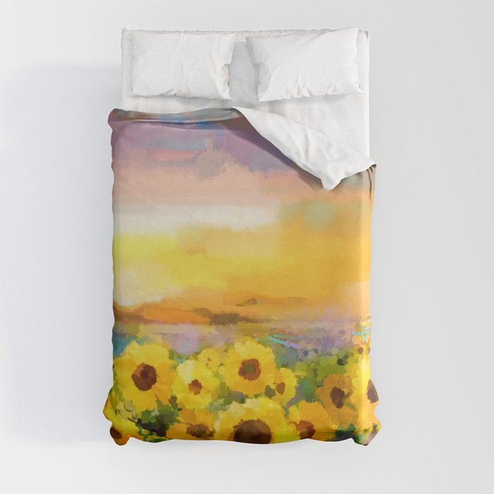 Sunflower art Duvet Cover