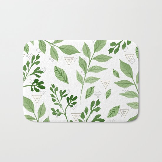 Plants with triangles Bath Mat