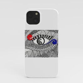 Yin Yang Eye Zentangle art iPhone Case