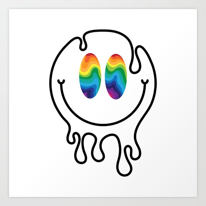 Trippy Smiley Face Art Print By Znklr Society6 How are you feeling today? trippy smiley face art print by znklr