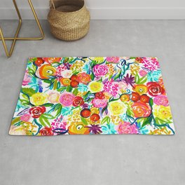 Neon Summer Floral // Small print Rug