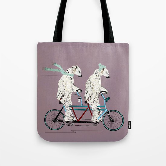 polar bears lets tandem Tote Bag