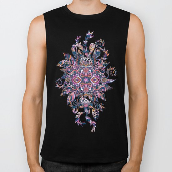 Vivid Celebration - a pattern in magenta, purple and orange Biker Tank