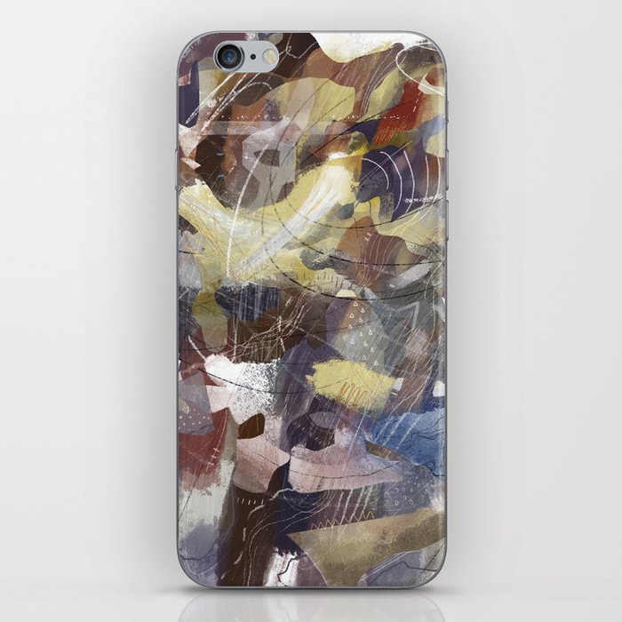 Brown Abstract Map Digital Painting iPhone Skin