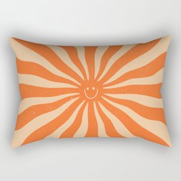 Retro Sun Vintage 70s 2 Orange Rectangular Pillow