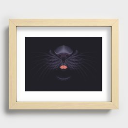Black cat blep Recessed Framed Print