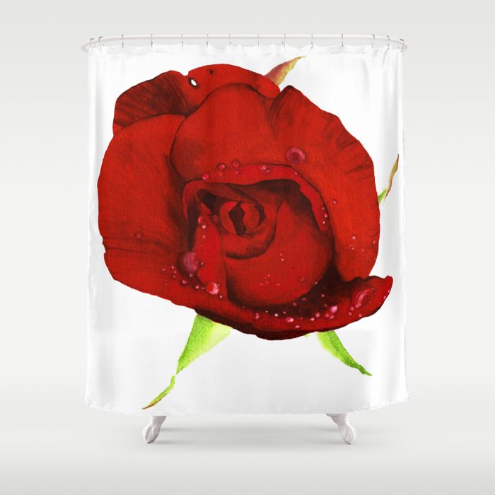 crimson rose Shower Curtain
