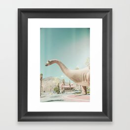 Vintage pastel roadside dinosaur. Cabazon California Framed Art Print