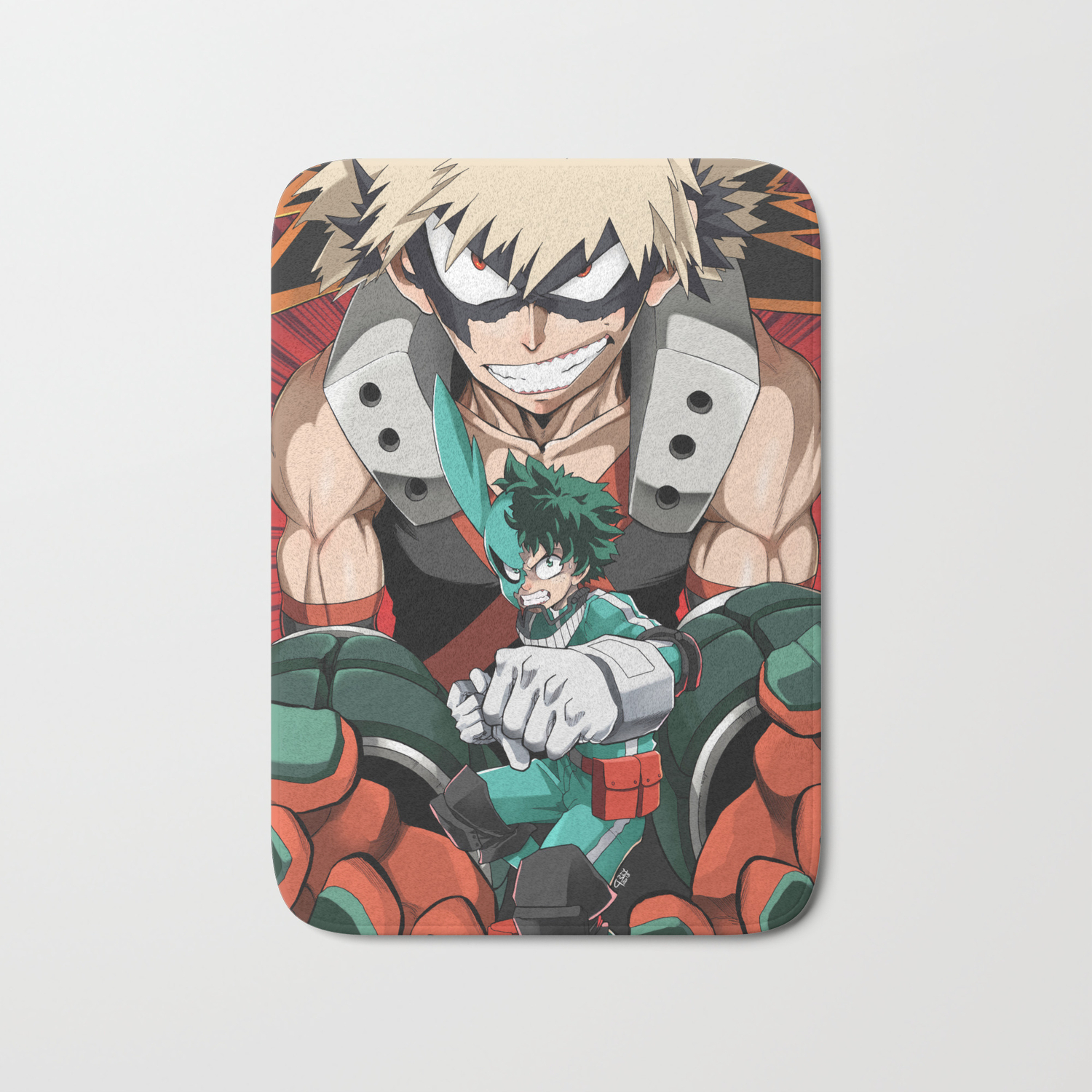 My Hero Academia Deku Vs Bakugou Art Print Bath Mat By Atami Chan Society6