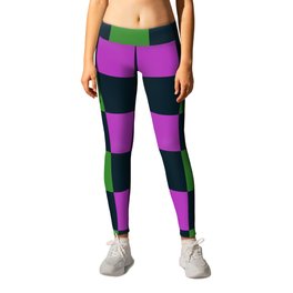 Green & Purple Checkered Plaid Leggings | Fairytale, Checkers, Square, Emo, Monster, Tween, Teen, Graphicdesign, Fashion, Checker 