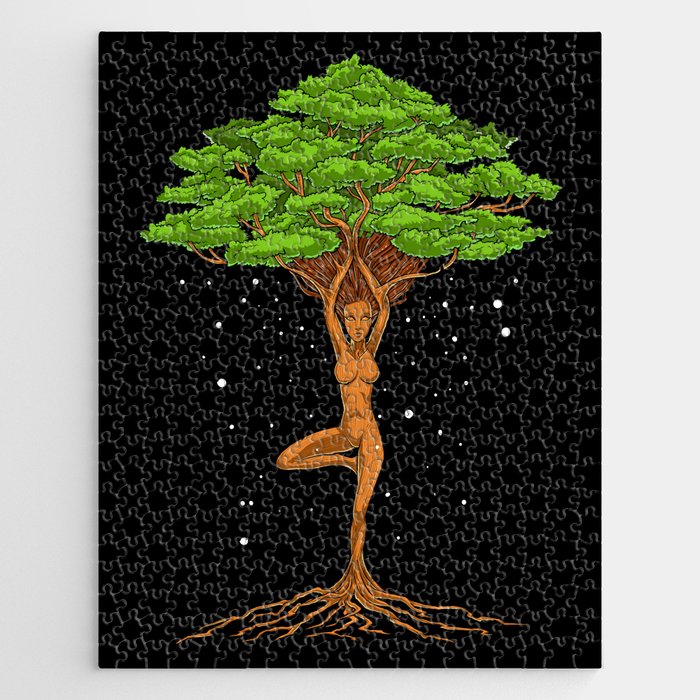 Tree Of Life Zen Yoga Jigsaw Puzzle by Nikolay Todorov