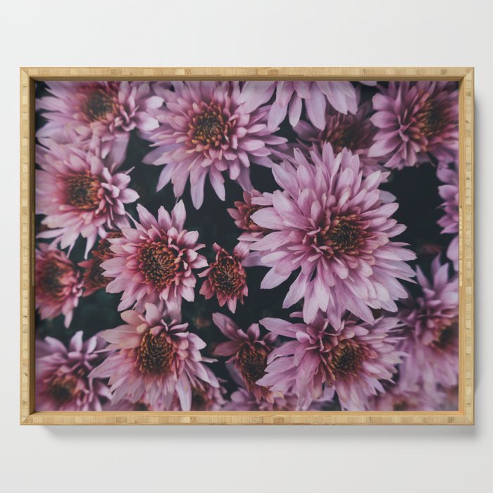 Pink Flowers Serving Tray