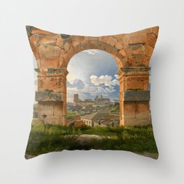A View through Three Arches of the Third Storey of the Colosseum, 1815 by Christoffer Wilhelm Eckersberg Throw Pillow