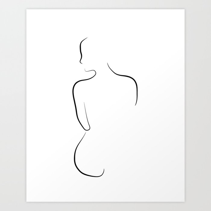 Minimal Nude Line Drawing Almost Alexa Art Print By Peachonawindowsill Society6