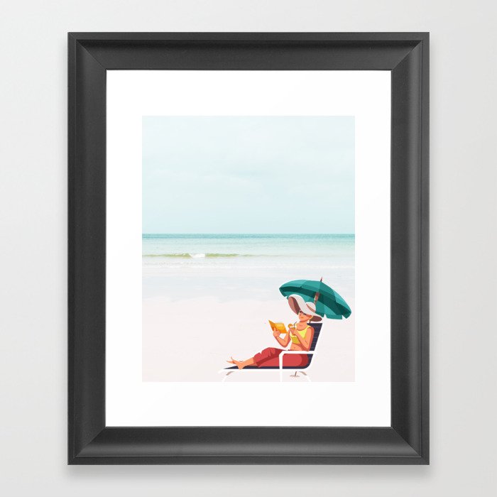 Beach read Framed Art Print