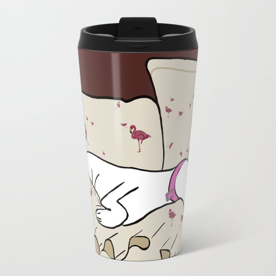 Dog In A Pile of Blankets Travel Mug