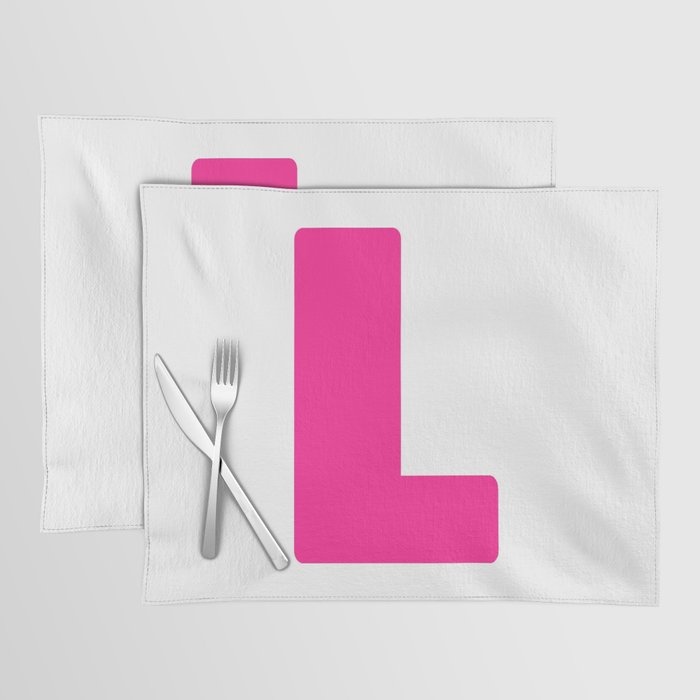L (Dark Pink & White Letter) Placemat