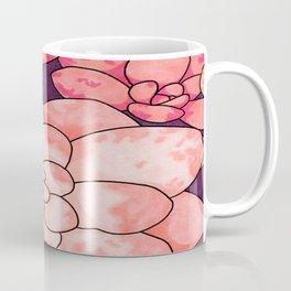 Speckled Pink Succulents Coffee Mug | Nature, Succulent, Drawing, Flower, Ink Pen, Scorpiusdrawicus, Pink, Illustration, Other, Plant 