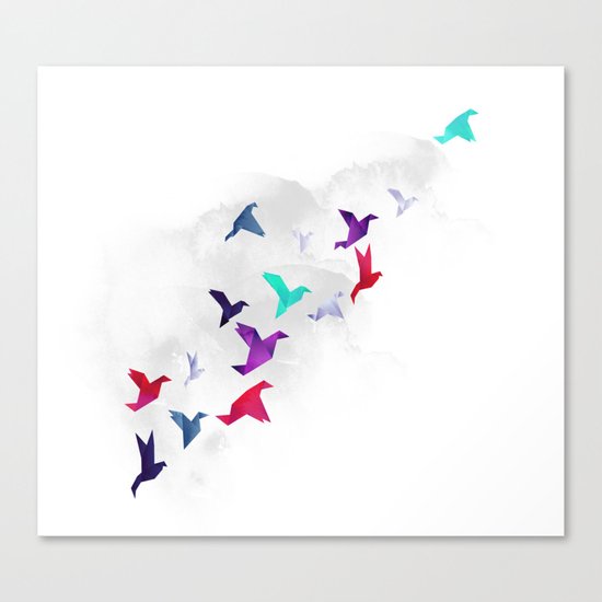 Paper birds Canvas Print