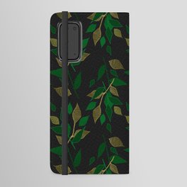 Green and Gold Leaf Foliage Android Wallet Case