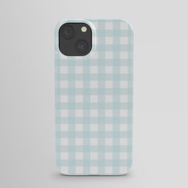 Baby blue gingham pattern iPhone Case
