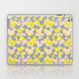 Pastel Spring Flowers Mini Yellow Laptop Skin