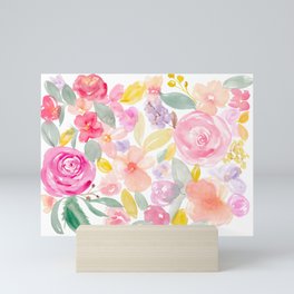 Bold oversize pastel floral watercolor Mini Art Print