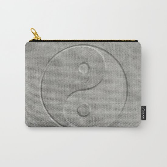 Yin and Yang Symbol embossed concrete stone Carry-All Pouch