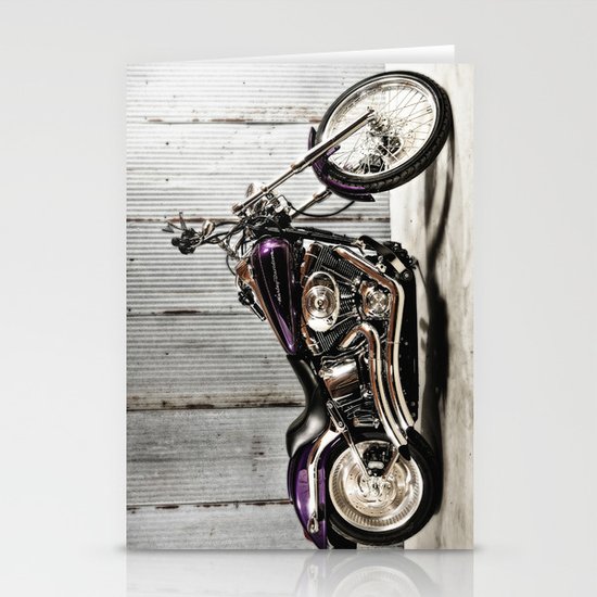 Purple Harley Softail Stationery Cards