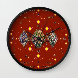 Maximal meditation Wall Clock | Maximal, Decoration, Digital, Millenialsrock, Universe, Pattern, Burgundy, Red, Christmas, Graphicdesign 