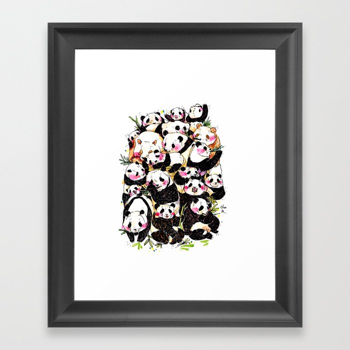 Wild Family Series - Afternoon Tea Panda Framed Art Print