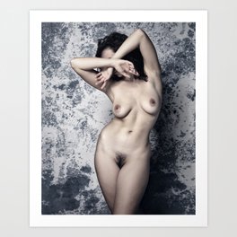 Very beautiful nude girl with great curvy body Art Print