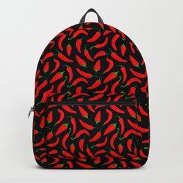 Red Chilli Peppers Pattern Backpack | Mexican, Hot, Chilli Peppers, Fun, Bright, Bridgetsbeachhouse, Graphicdesign, Pepper, Vegetable, Kitchen 