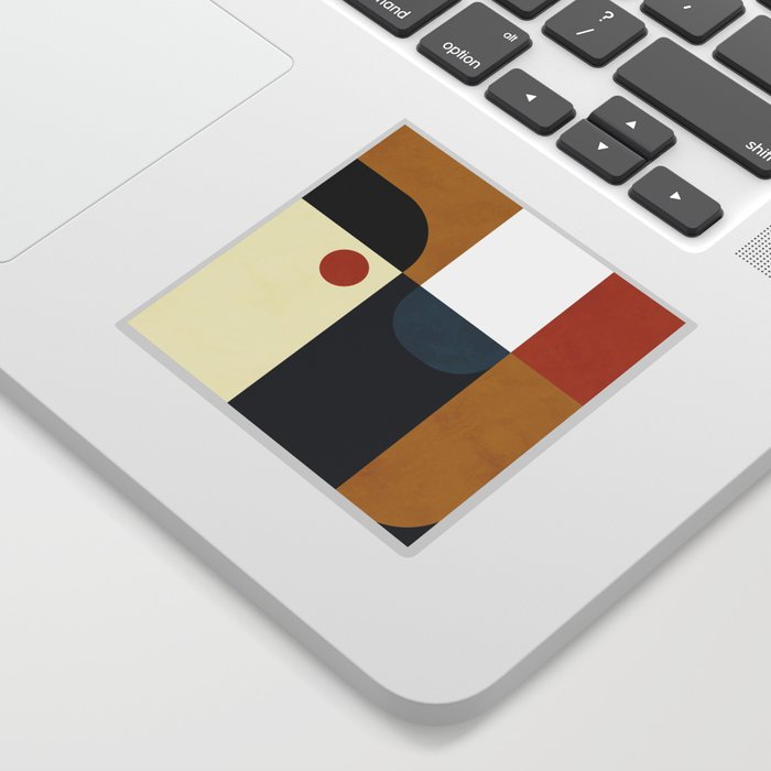 mid century abstract shapes fall winter 4 Sticker