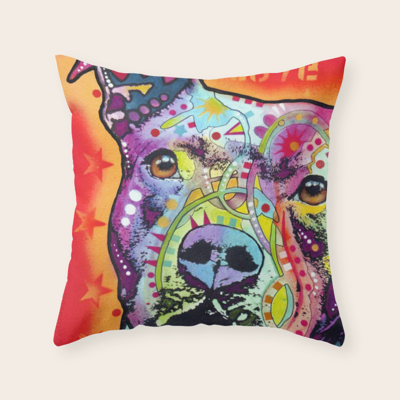 Colourful Pit Bulls Pit Bull Gift Throw Pillow By Amazigh Society6