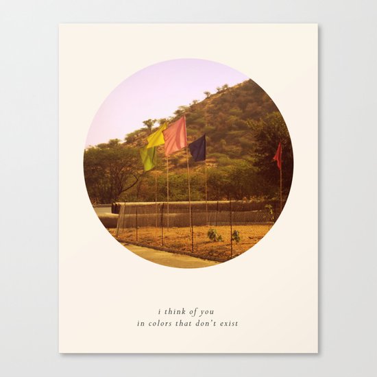 i think of you in colors that don't exist Canvas Print