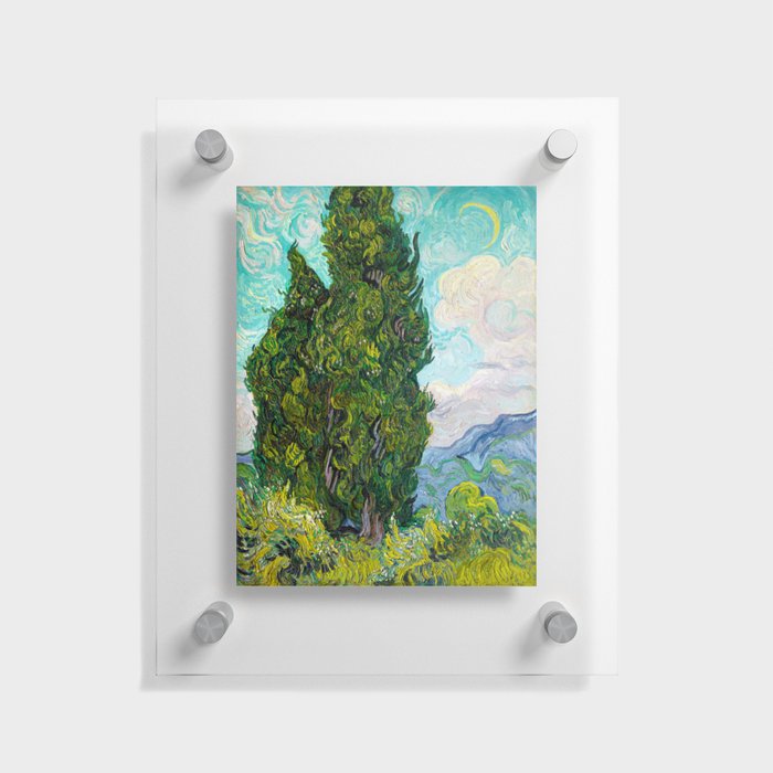 Vincent van Gogh (Dutch, 1853-1890) - Cypresses - 1889 - Post-Impressionism - Landscape art - Oil on canvas - Digitally Enhanced Version - Floating Acrylic Print