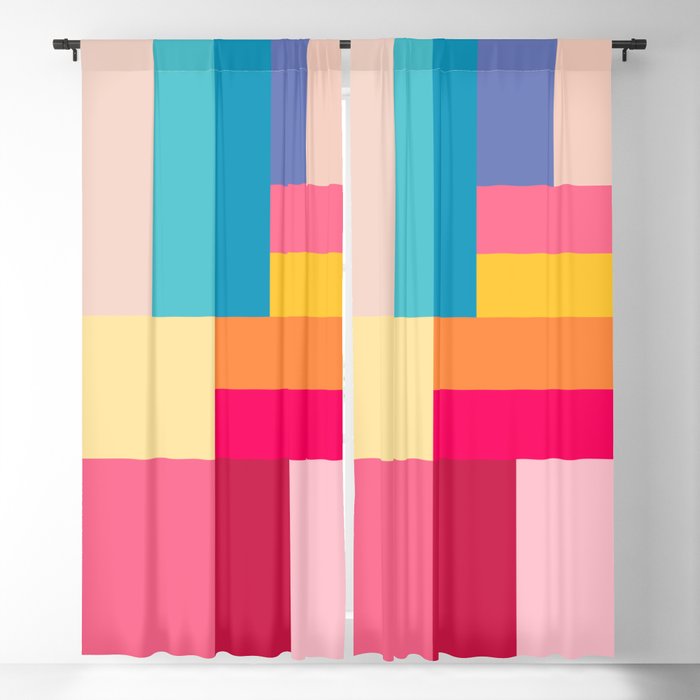 Color Stripes Bubblegum Pink Blackout Curtain By Juliahartshorn