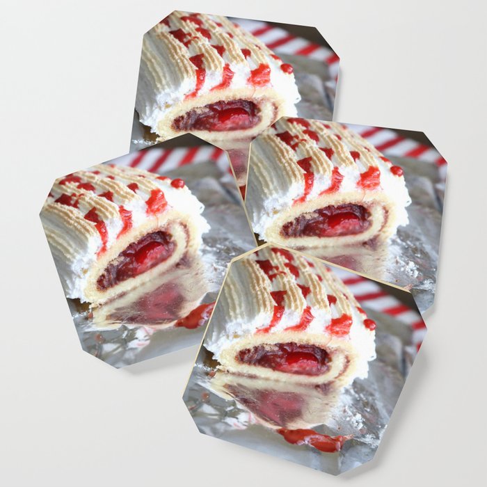 Jelly Roll with Strawberries Coaster