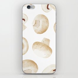 Edible mushroom watercolor pattern print iPhone Skin