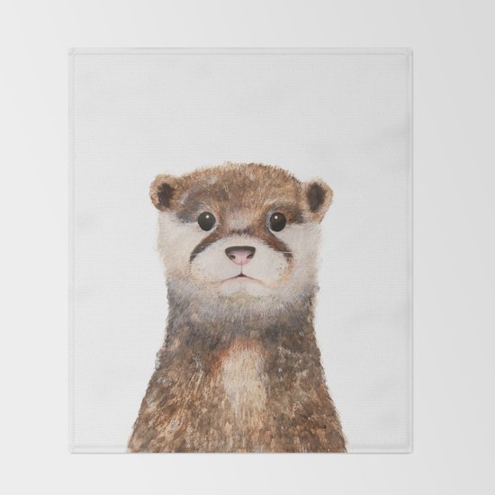 Little Otter Throw Blanket