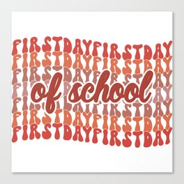 First day of school retro vintage art Canvas Print