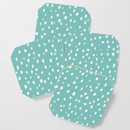 Speckle Polka Dot Pattern (white/robins egg blue) Coaster