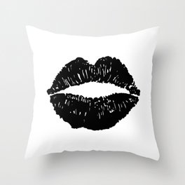 Black Lips Throw Pillow