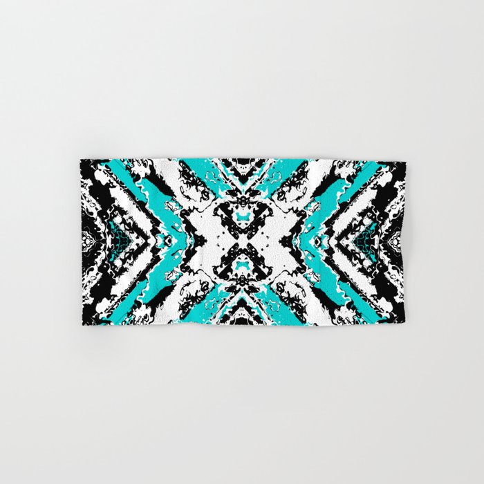 Blue Changes - Abstract black, white and blue Hand & Bath Towel